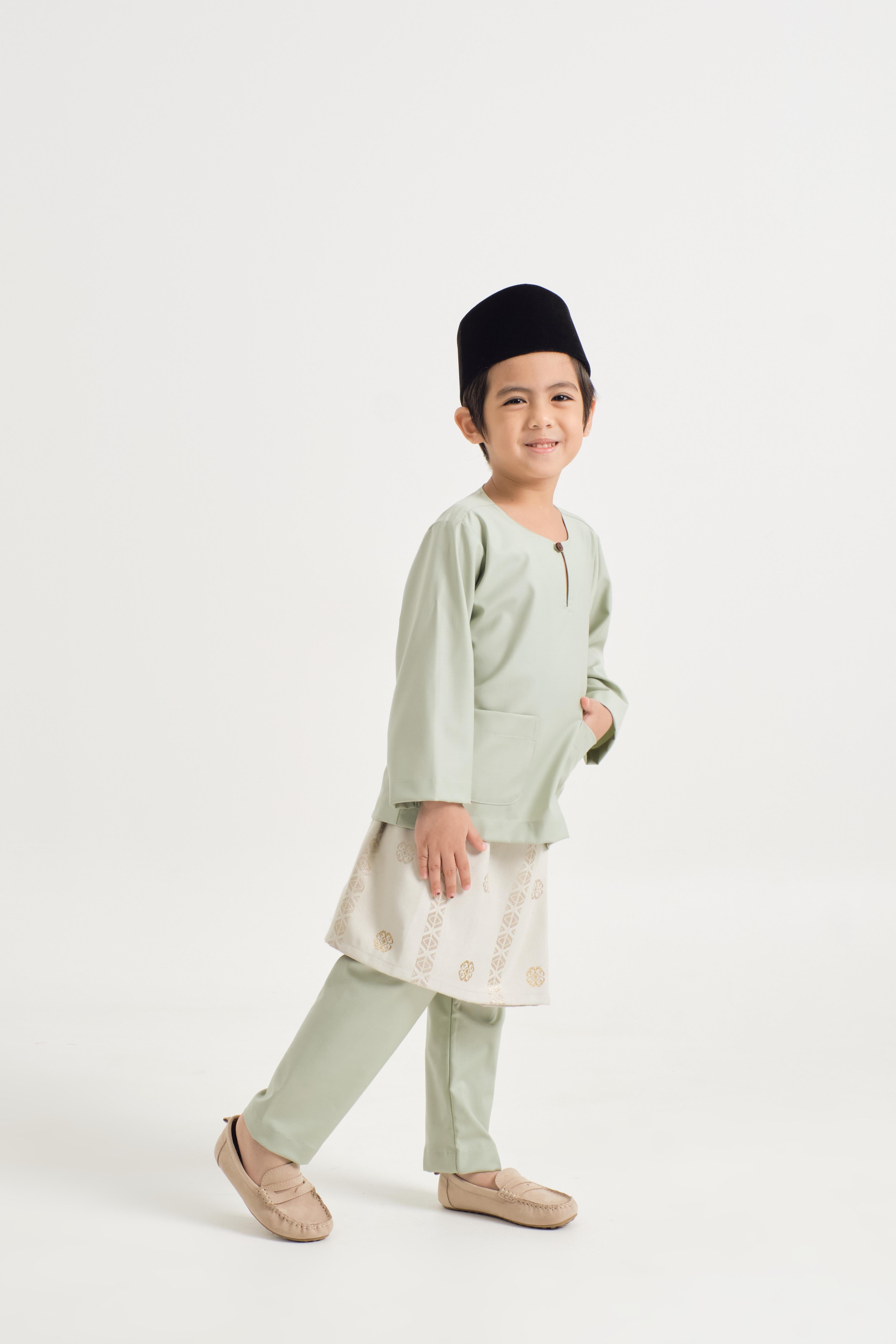 Patawali Boys Baju Melayu Teluk Belanga - Mint Green