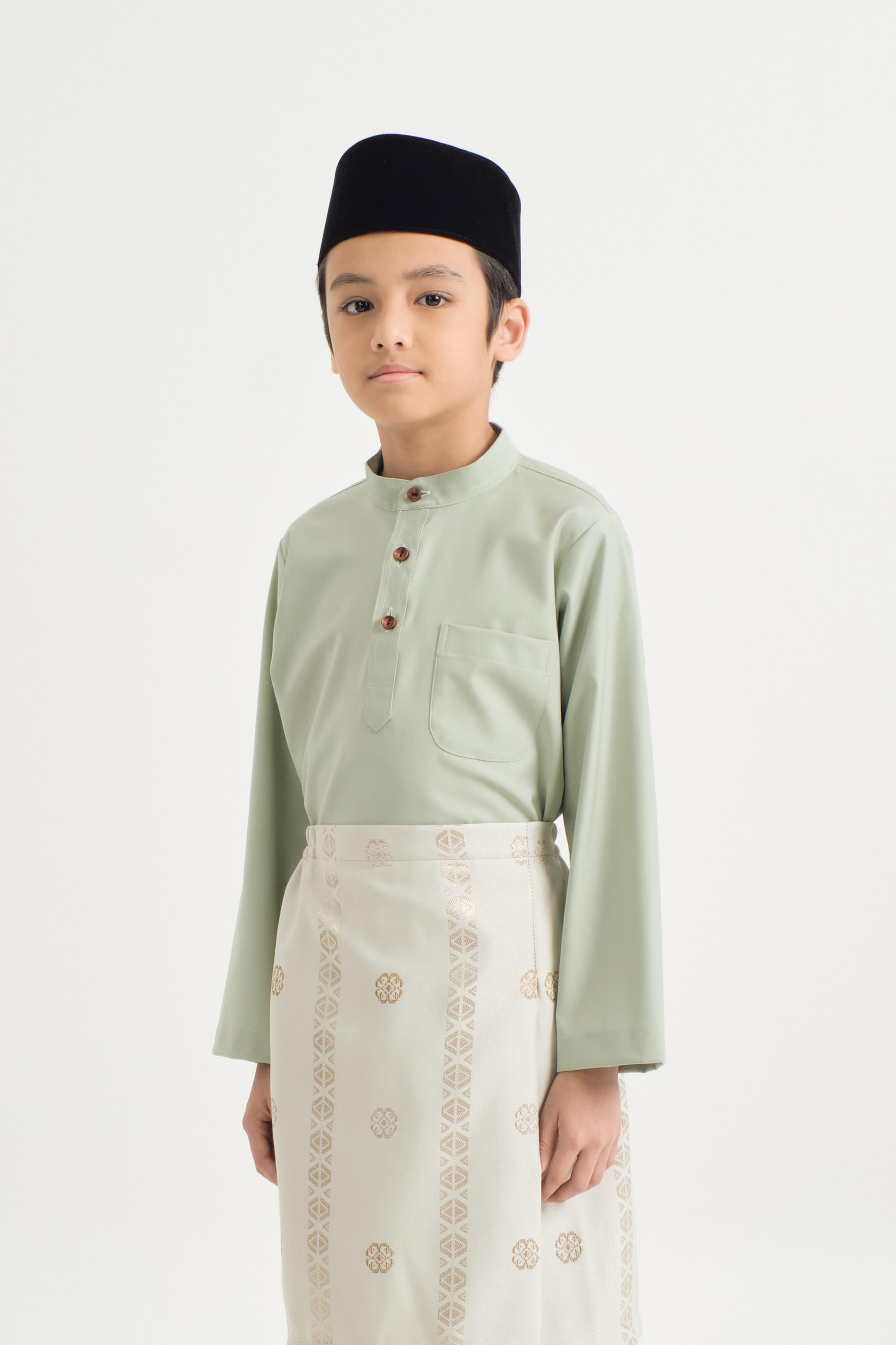 Patawali Boys Baju Melayu Cekak Musang - Mint Green