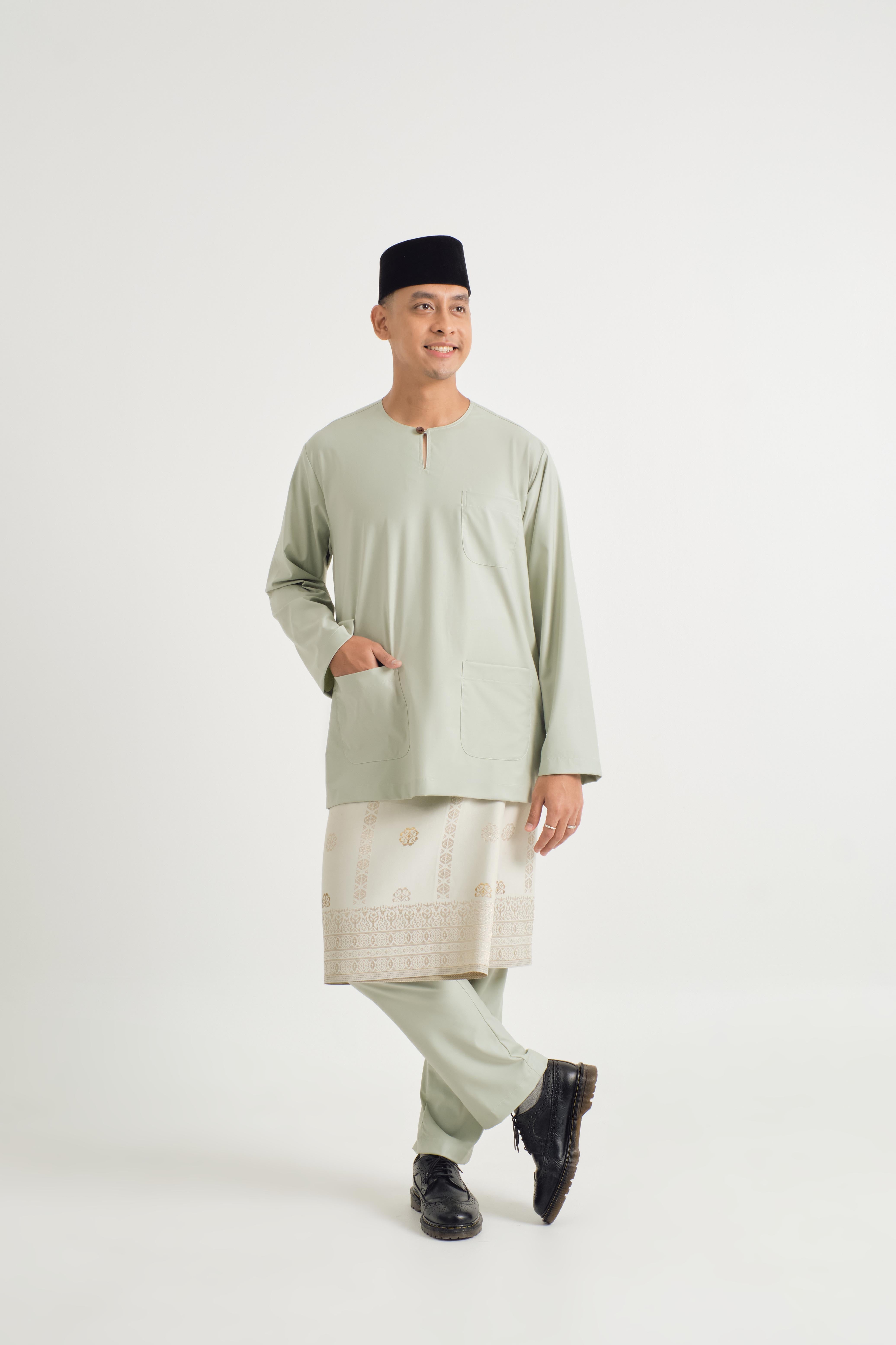 Patawali Classic Fit Baju Melayu Teluk Belanga - Mint Green