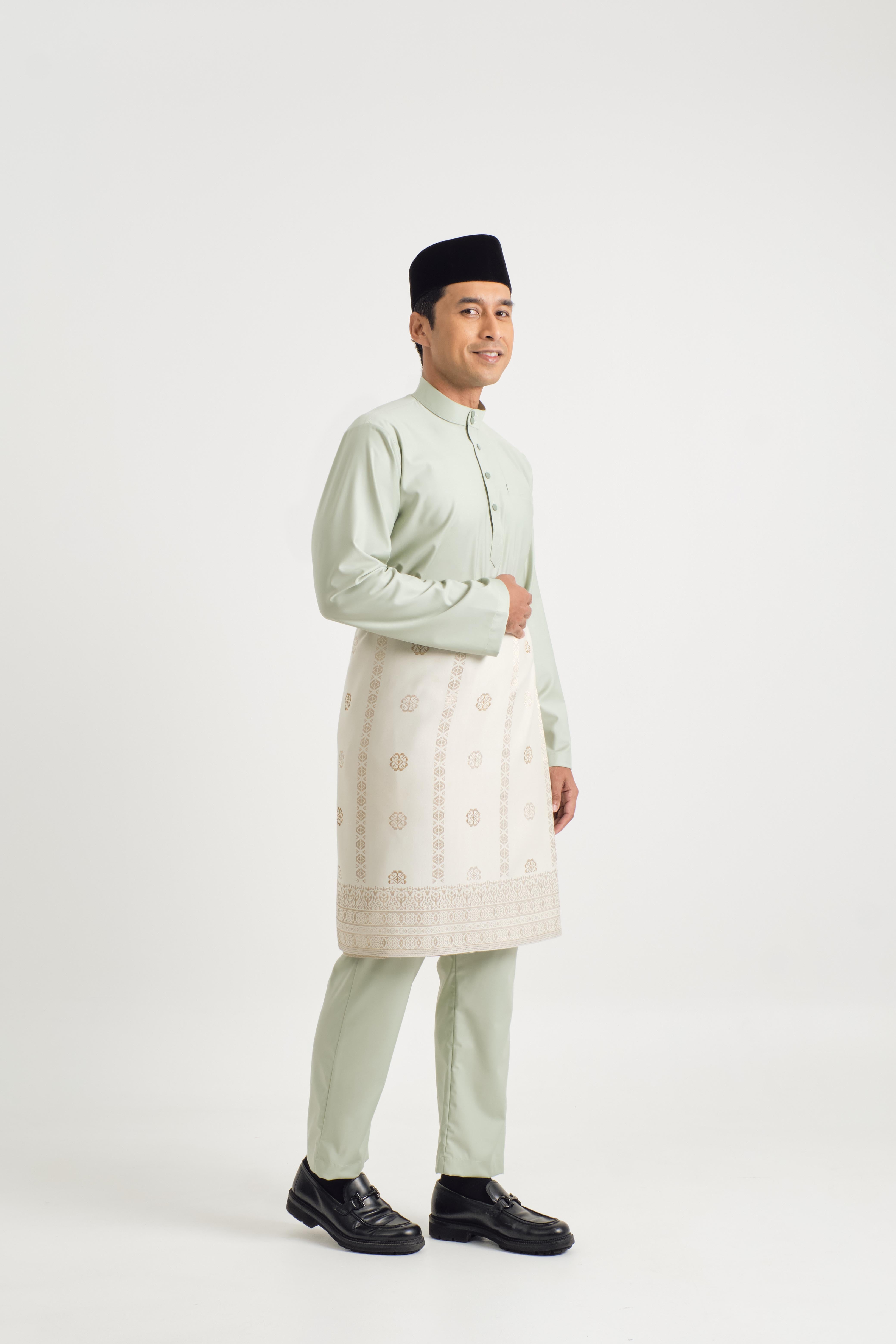 Patawali Baju Melayu Cekak Musang - Mint Green