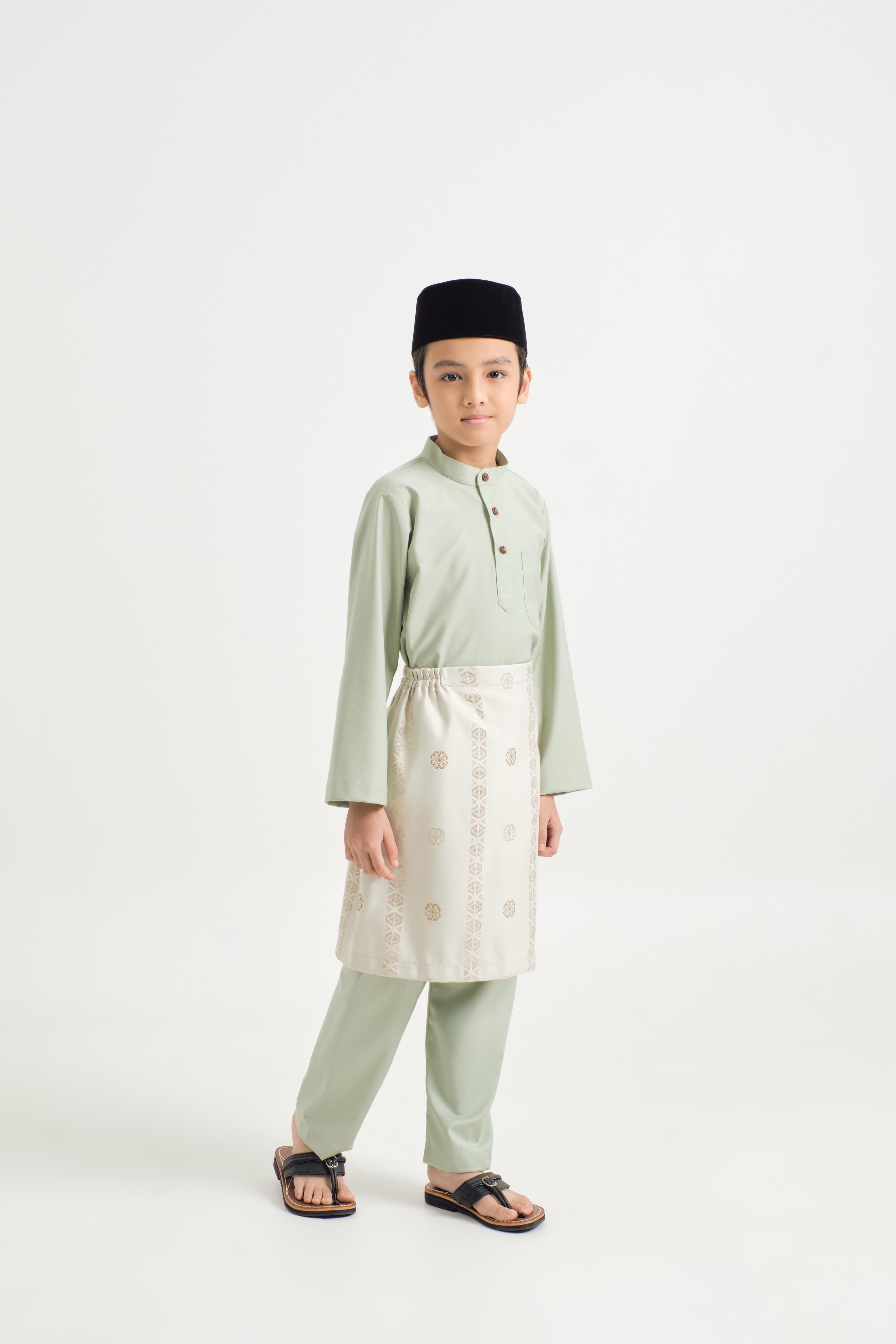 Patawali Boys Baju Melayu Cekak Musang - Mint Green