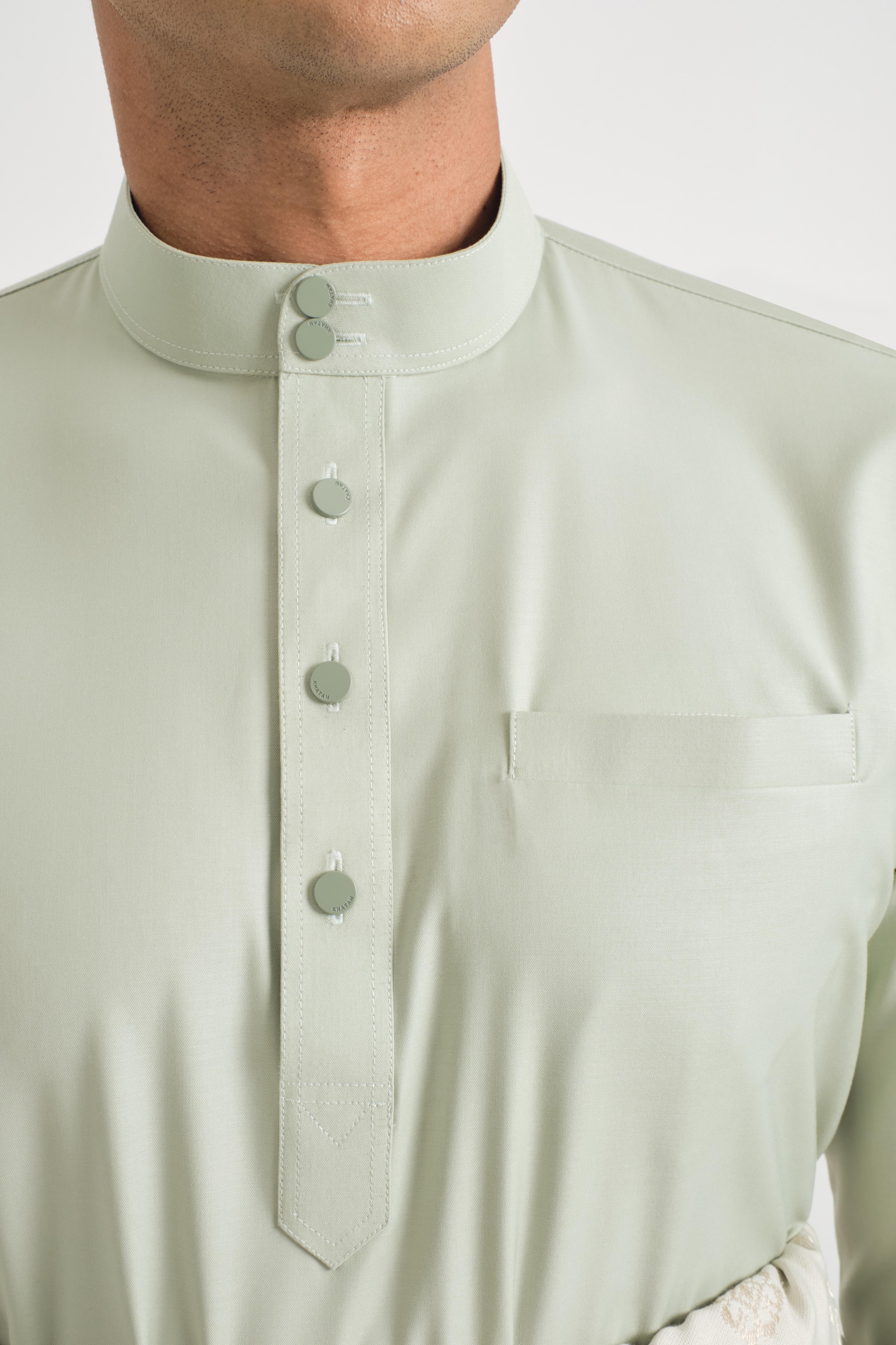 Patawali Baju Melayu Cekak Musang - Mint Green