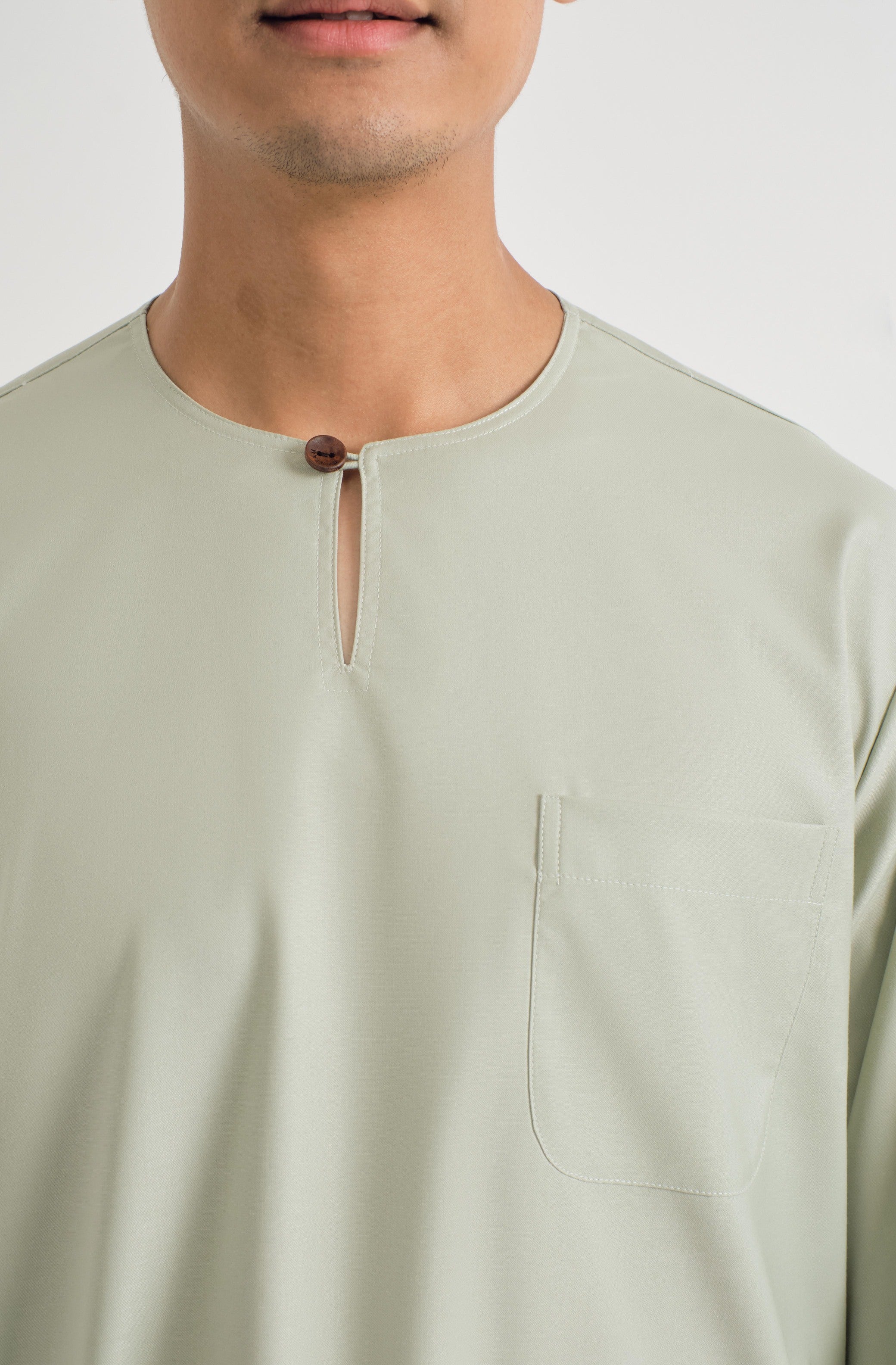 Patawali Classic Fit Baju Melayu Teluk Belanga - Mint Green