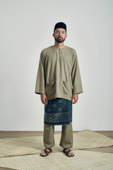 OG' Series Baju Melayu Teluk Belanga Klasik Seluar Moden - Hijau Lumut