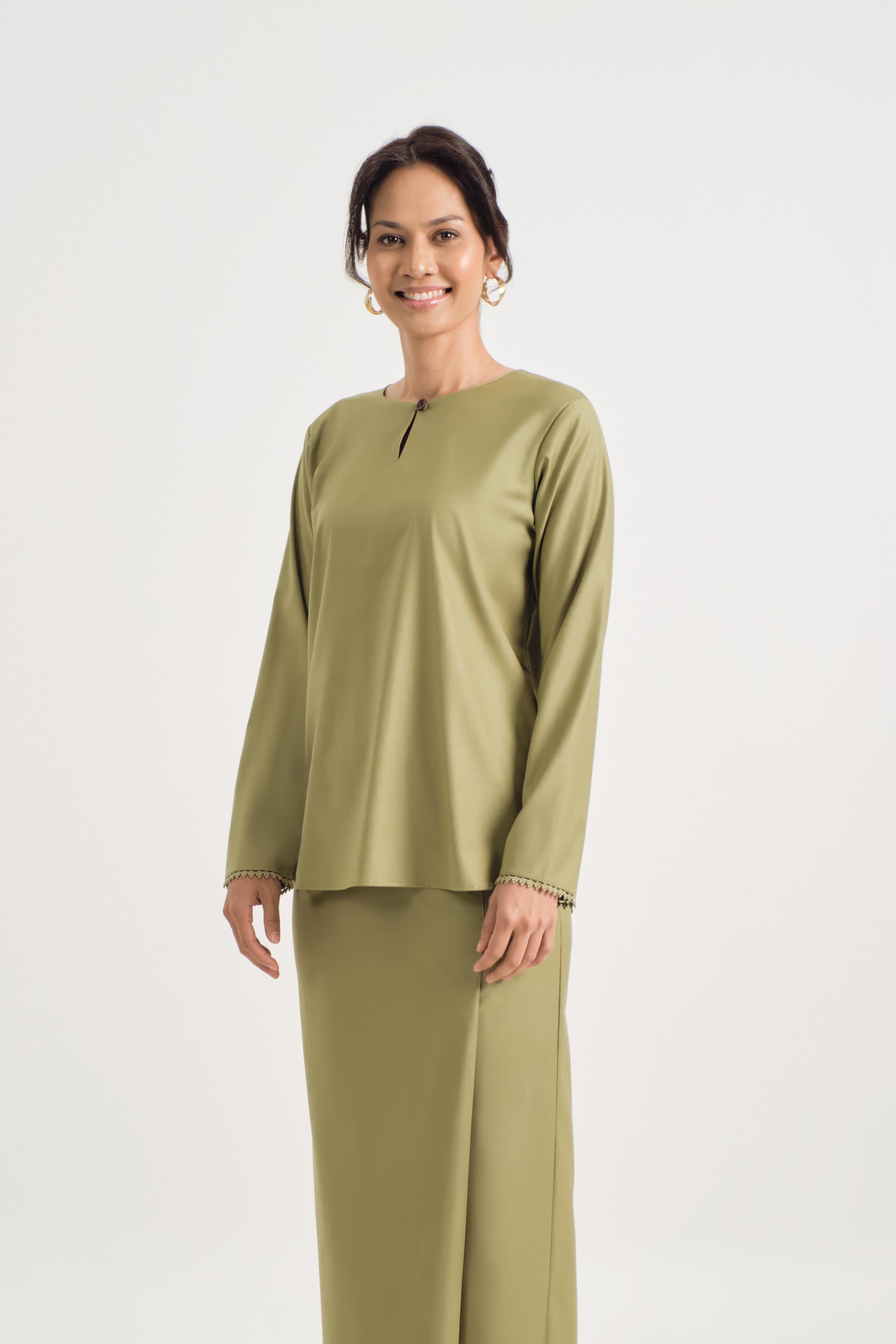 Patawali Baju Kurung - Moss Green