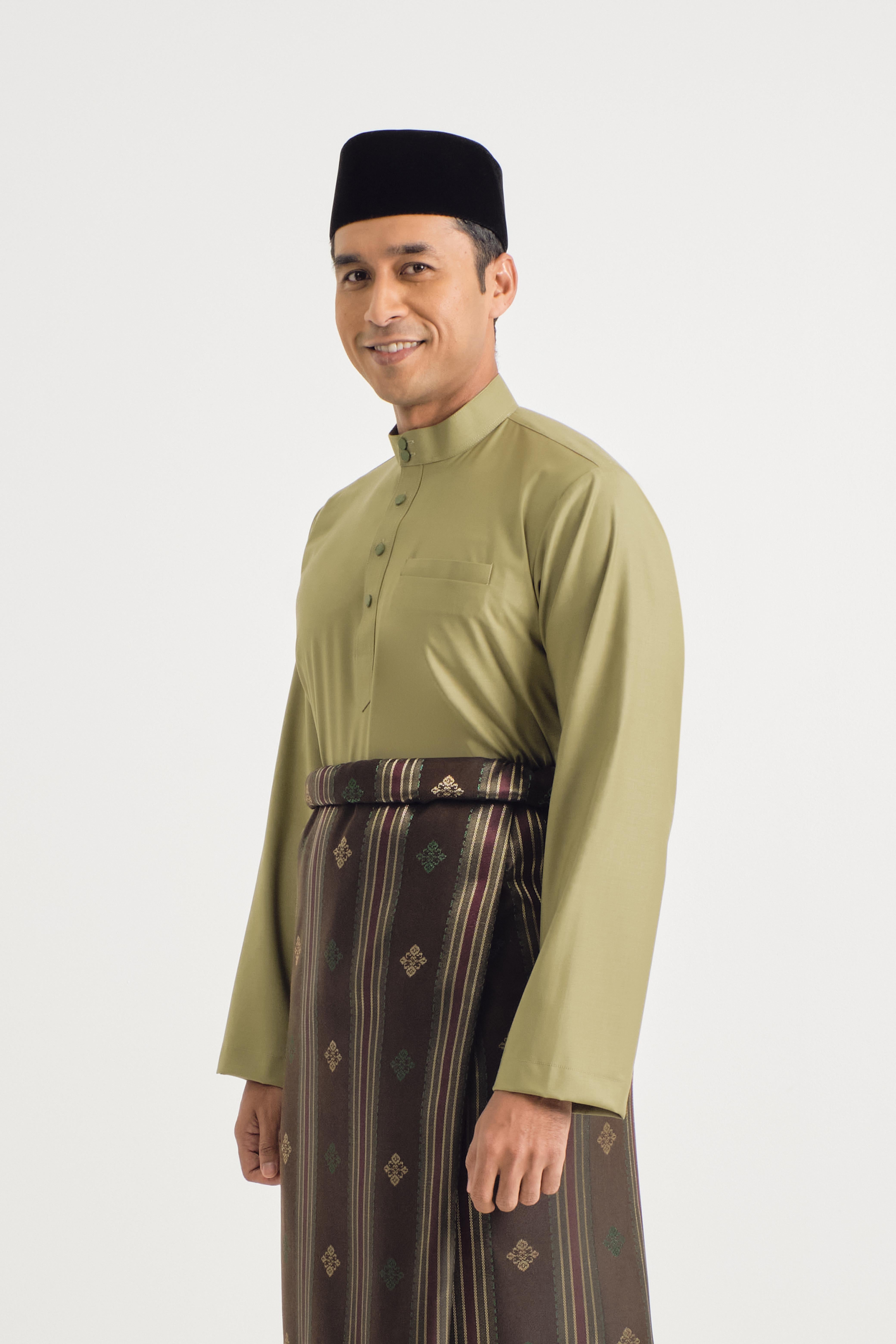 Patawali Baju Melayu Cekak Musang - Moss Green