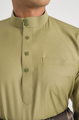 Patawali Baju Melayu Cekak Musang - Moss Green