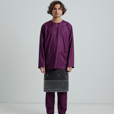 Patawali Modern Fit Baju Melayu Teluk Belanga - Mulberry