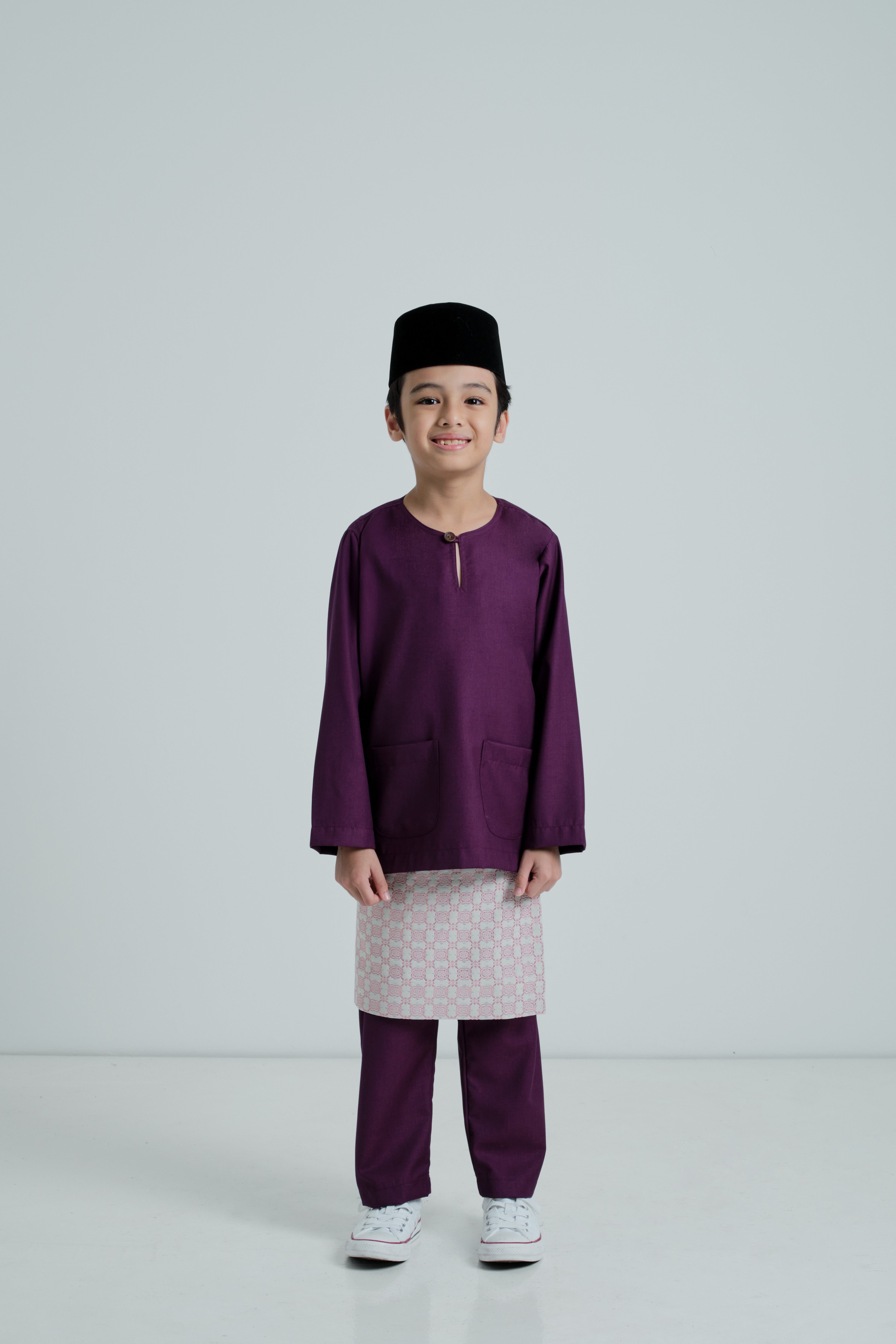 Patawali Boys Baju Melayu Teluk Belanga - Mulberry