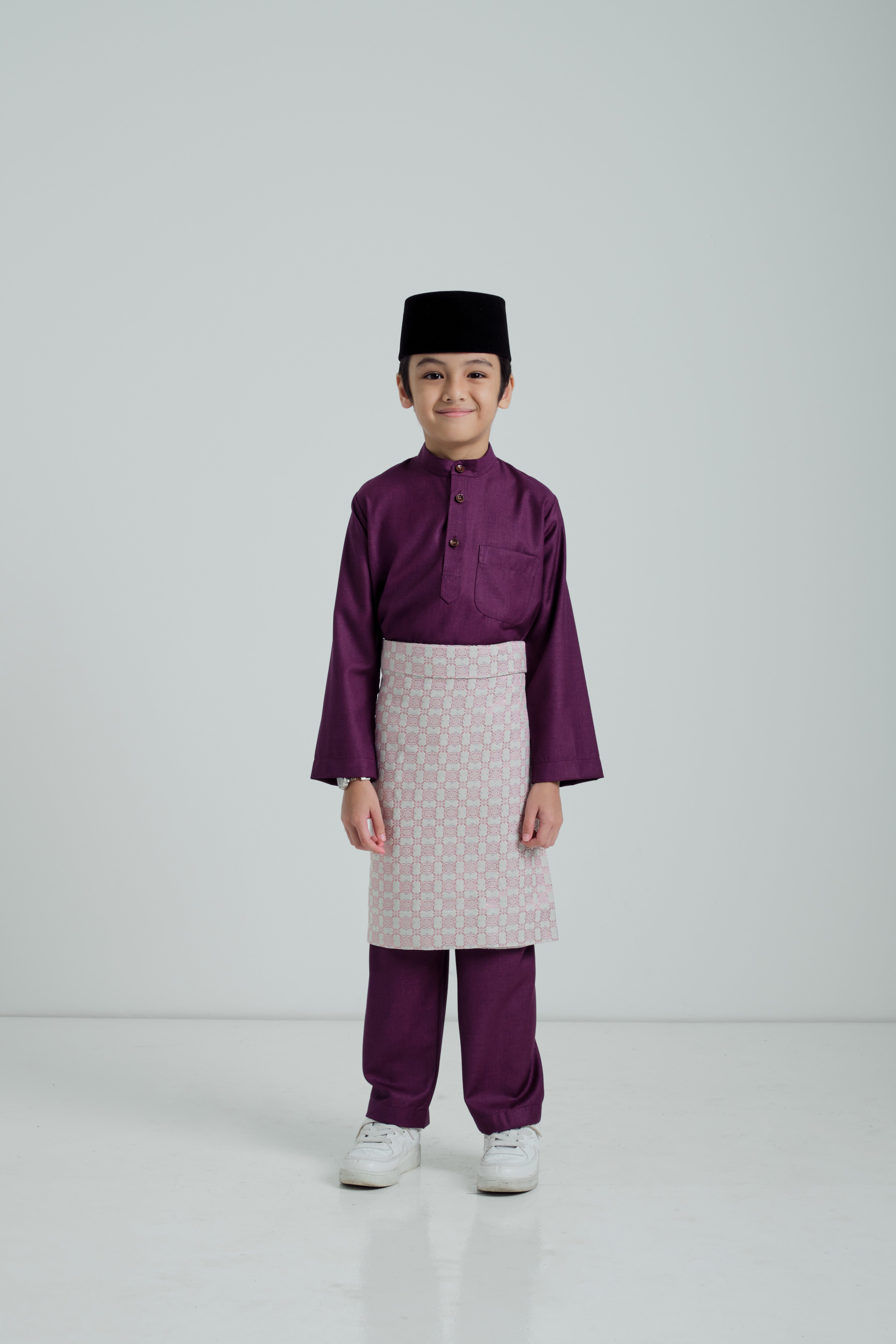Patawali Boys Baju Melayu Cekak Musang - Mulberry