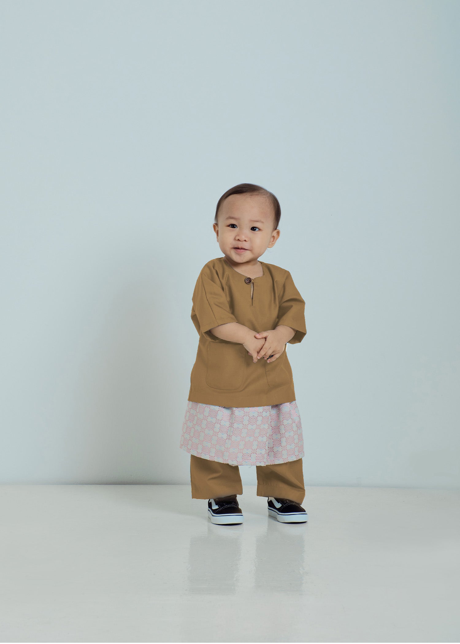 Patawali Baby Boys Baju Melayu Teluk Belanga - Mustard Brown
