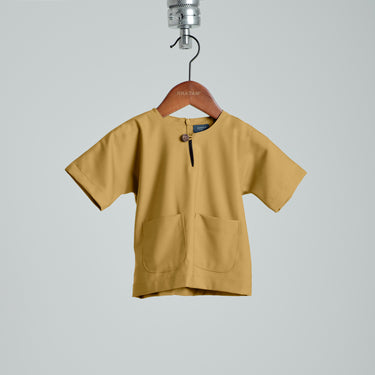 Patawali Baby Boys Baju Melayu Teluk Belanga - Mustard Brown