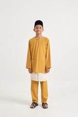 Patawali Boys Baju Melayu Teluk Belanga - Mustard Yellow