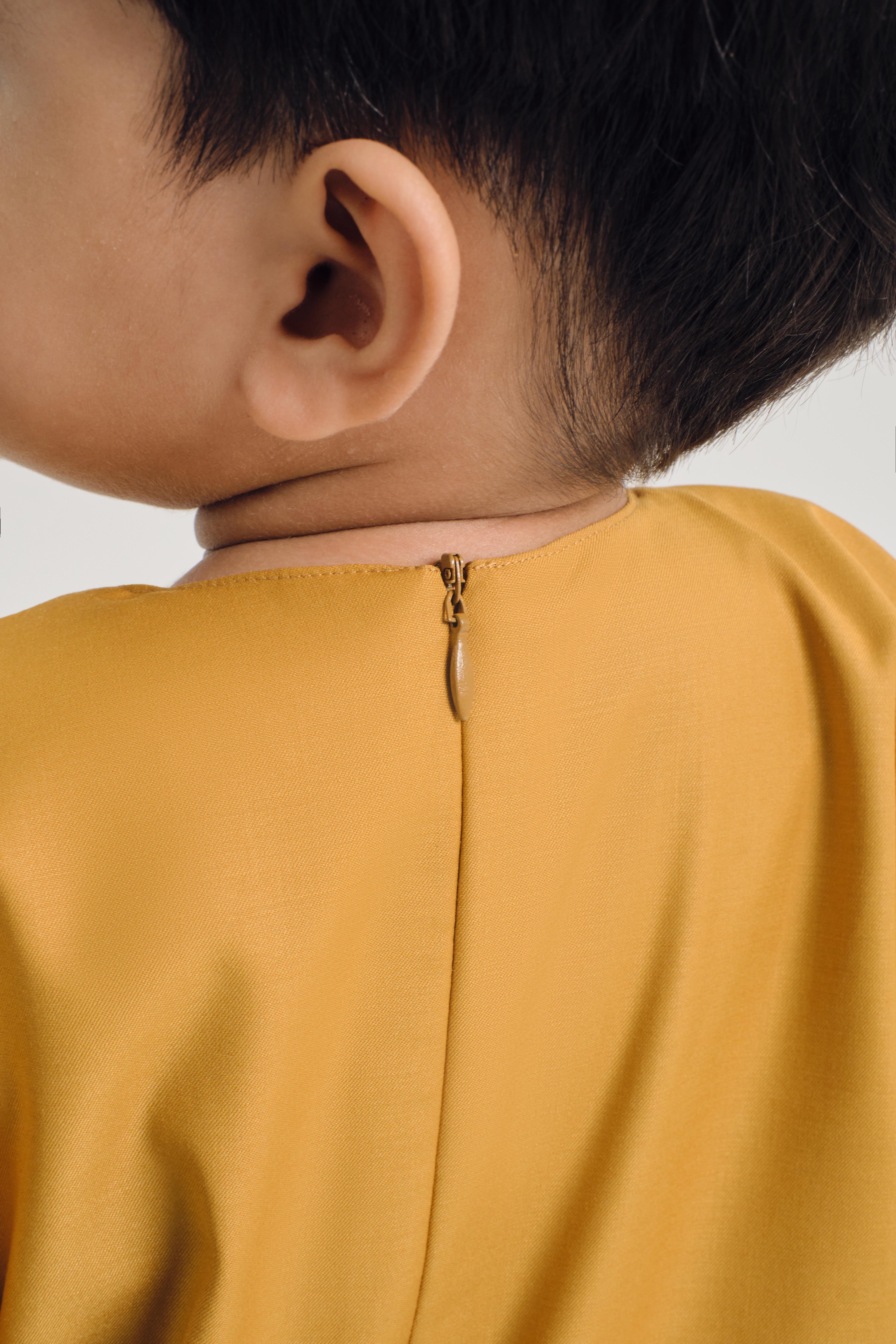 Patawali Baby Boys Baju Melayu Teluk Belanga - Mustard Yellow