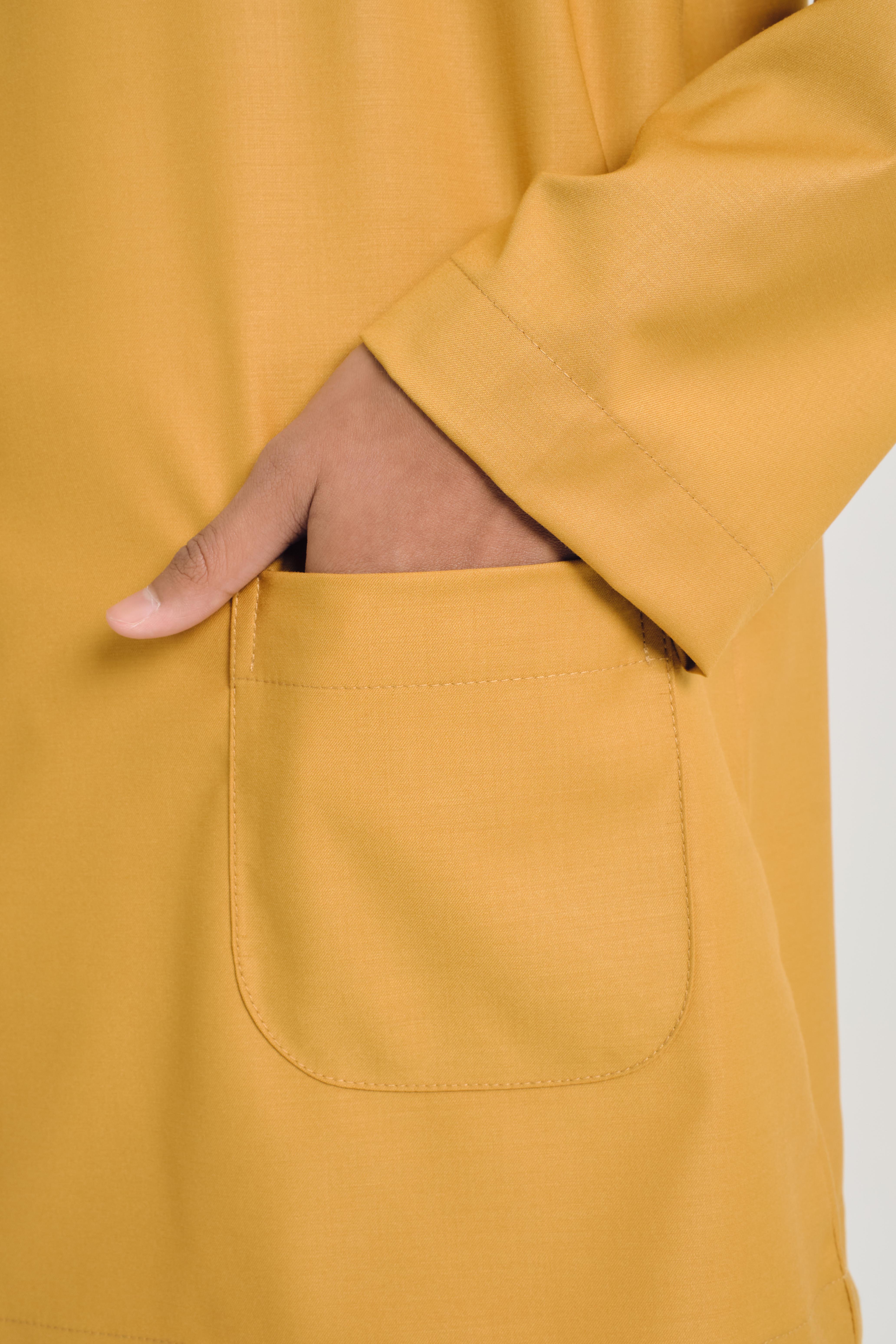 Patawali Boys Baju Melayu Teluk Belanga - Mustard Yellow