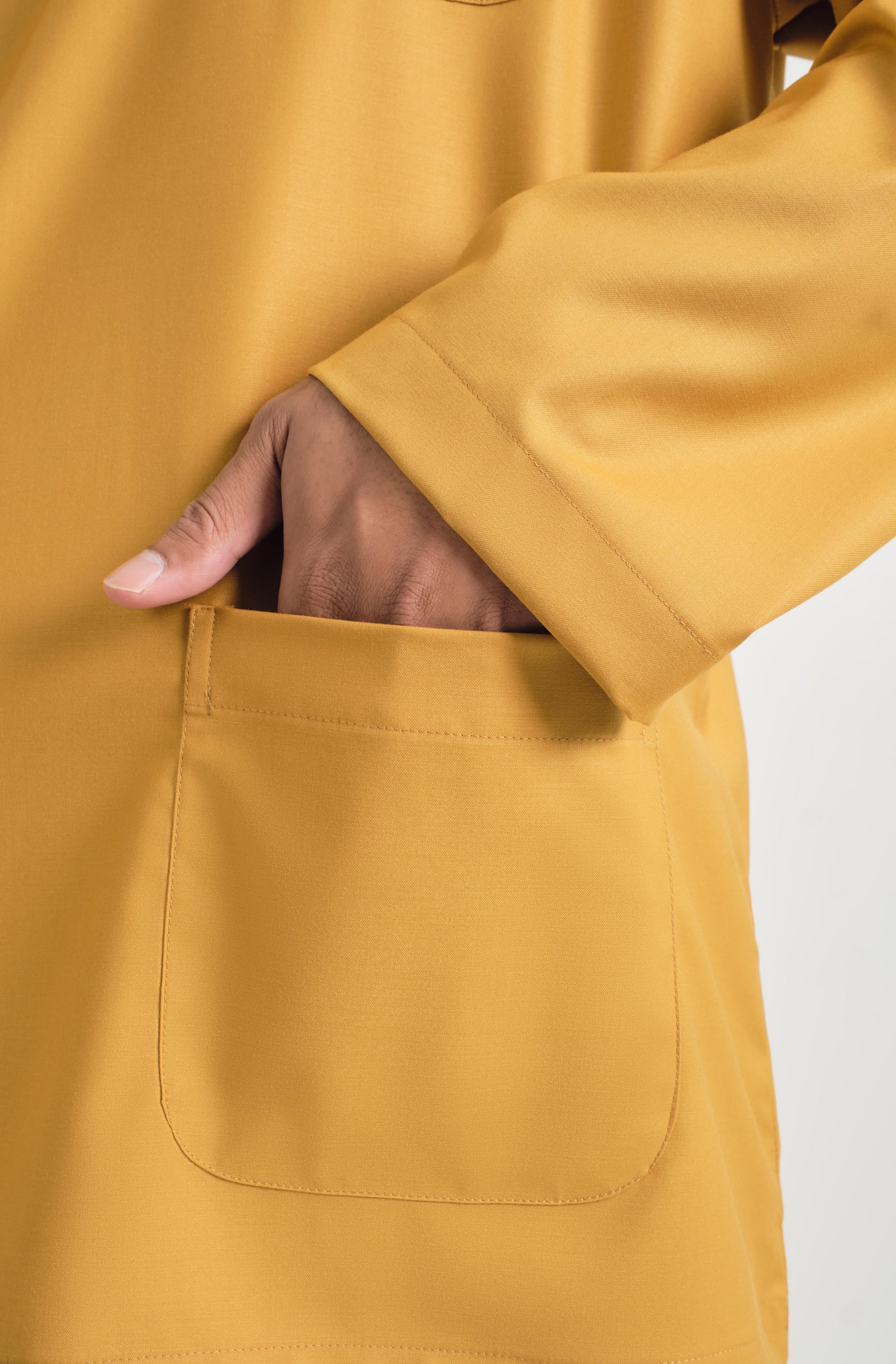 Patawali Classic Fit Baju Melayu Teluk Belanga - Mustard Yellow