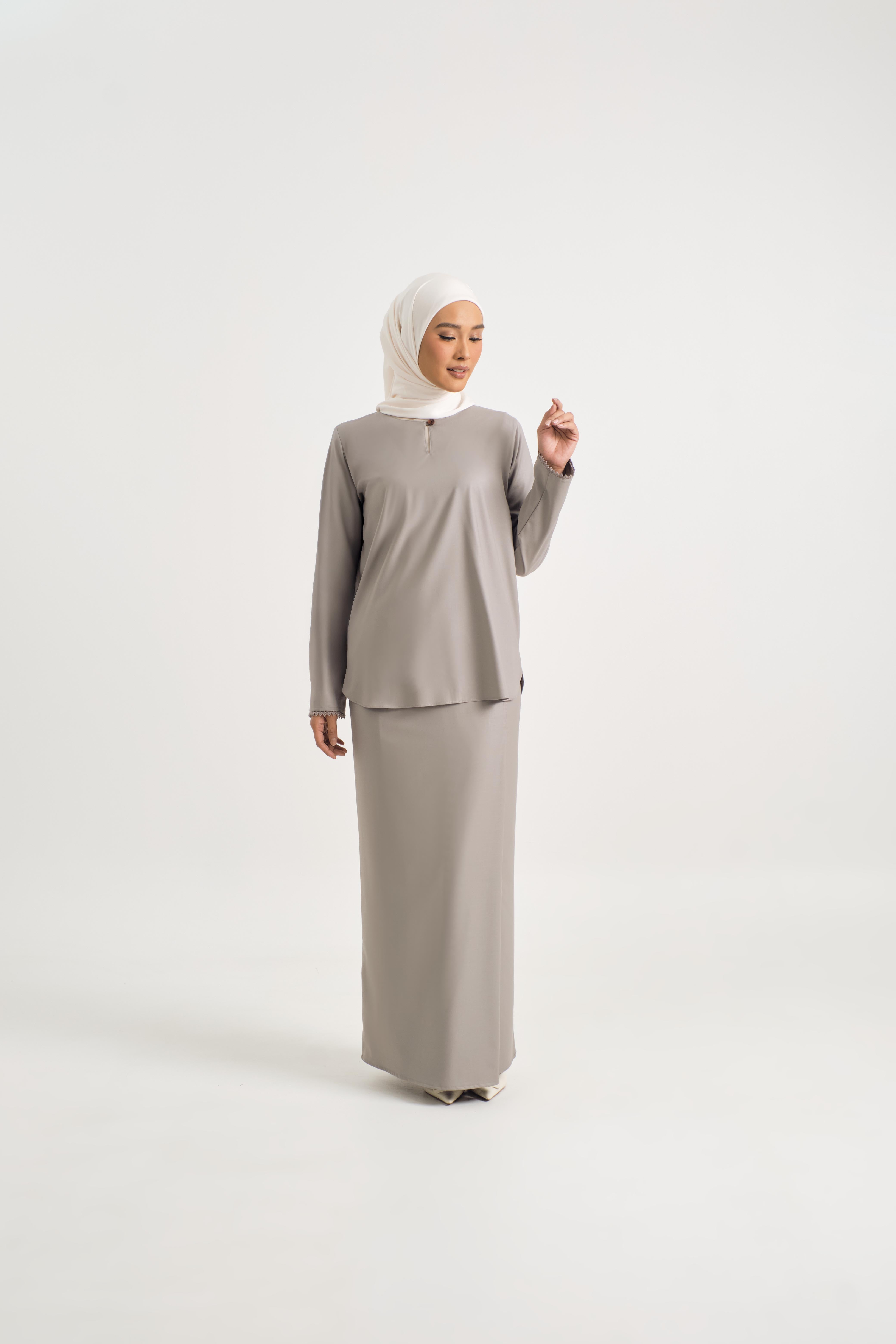 Patawali Baju Kurung - Muted Grey