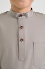 Patawali Boys Baju Melayu Cekak Musang - Muted Grey