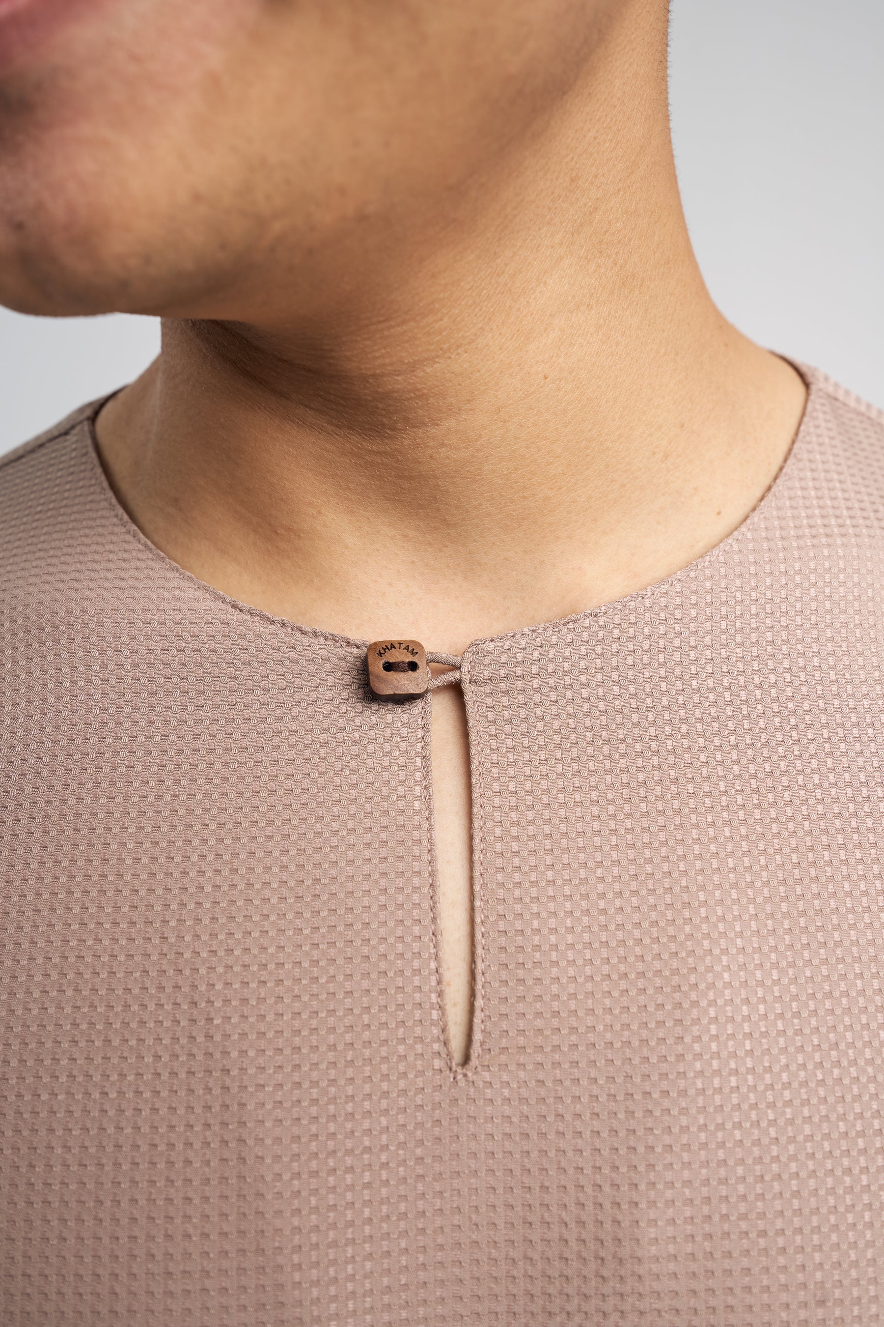 Nadim Modern Fit Top Quarter Sleeves - Pale Brown