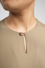 Nadim Modern Fit Top Quarter Sleeves - Light Olive