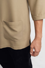 Nadim Modern Fit Top Quarter Sleeves - Light Olive
