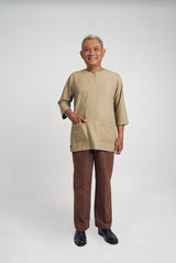 Nadim Modern Fit Top Quarter Sleeves - Light Olive