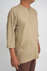 Nadim Modern Fit Top Quarter Sleeves - Light Olive