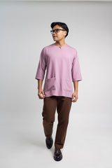 Nadim Modern Fit Top Quarter Sleeves - Dusty Purple