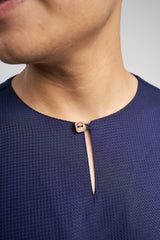 Nadim Modern Fit Top Quarter Sleeves - Dark Blue