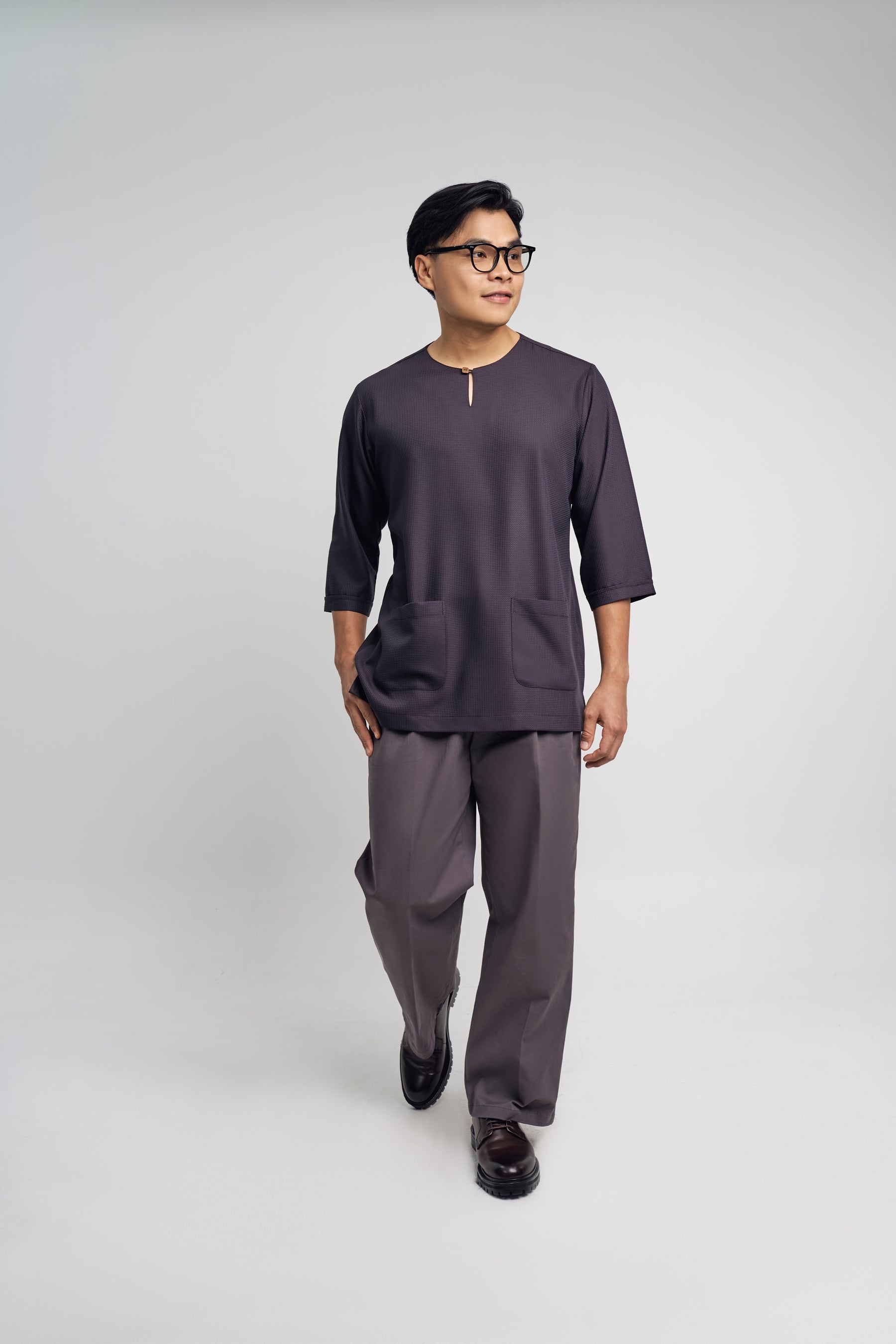 Nadim Modern Fit Top Quarter Sleeves - Black