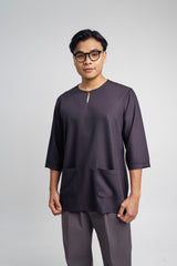 Nadim Modern Fit Top Quarter Sleeves - Black