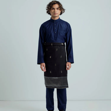 Patawali Baju Melayu Cekak Musang - Navy Blue