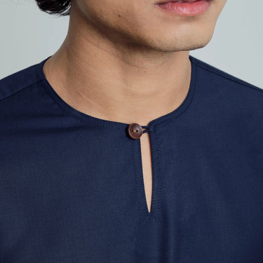 Patawali Modern Fit Baju Melayu Teluk Belanga - Navy Blue