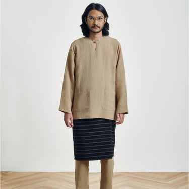 Mansoor Baju Melayu Teluk Belanga - Khaki Brown