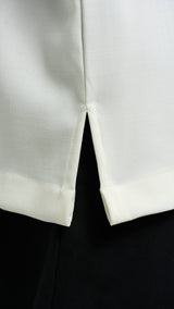 Tasor Loose Fit Quarter Sleeve Top - Off White