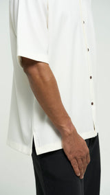 Tasor Loose Fit Short Sleeve Shirt - Off White
