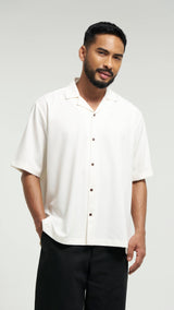 Tasor Loose Fit Short Sleeve Shirt - Off White