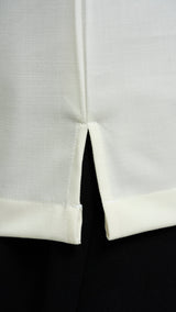 Tasor Modern Fit Collared Quarter Sleeve Top - Off White