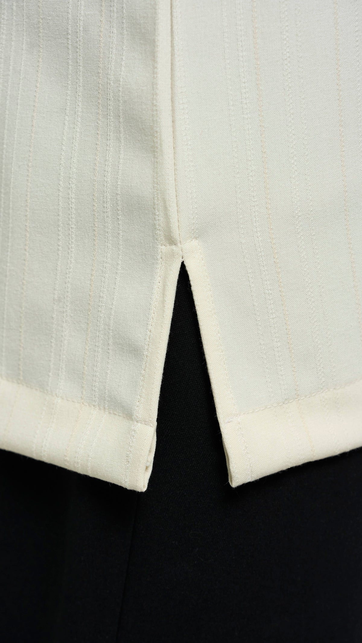 Tasor Modern Fit Collared Quarter Sleeve Top Stripe - Off White