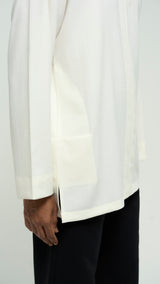 Tasor Modern Fit Collared Top - Off White