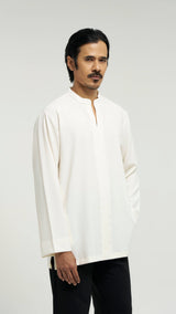 Tasor Modern Fit Collared Top - Off White