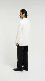 Tasor Modern Fit Collared Top - Off White