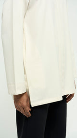 Tasor Modern Fit Collared Top Stripe - Off White