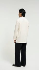 Tasor Modern Fit Collared Top Stripe - Off White