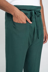 OG' Series Baju Melayu Teluk Belanga Klasik Seluar Ikat - Hijau Zamrud