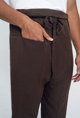 OG' Series Baju Melayu Teluk Belanga Klasik Seluar Ikat - Perang Tua