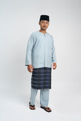 OG' Series Baju Melayu Teluk Belanga Klasik Seluar Ikat - Biru Muda