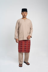 OG' Series Baju Melayu Teluk Belanga Klasik Seluar Ikat - Perang Abu