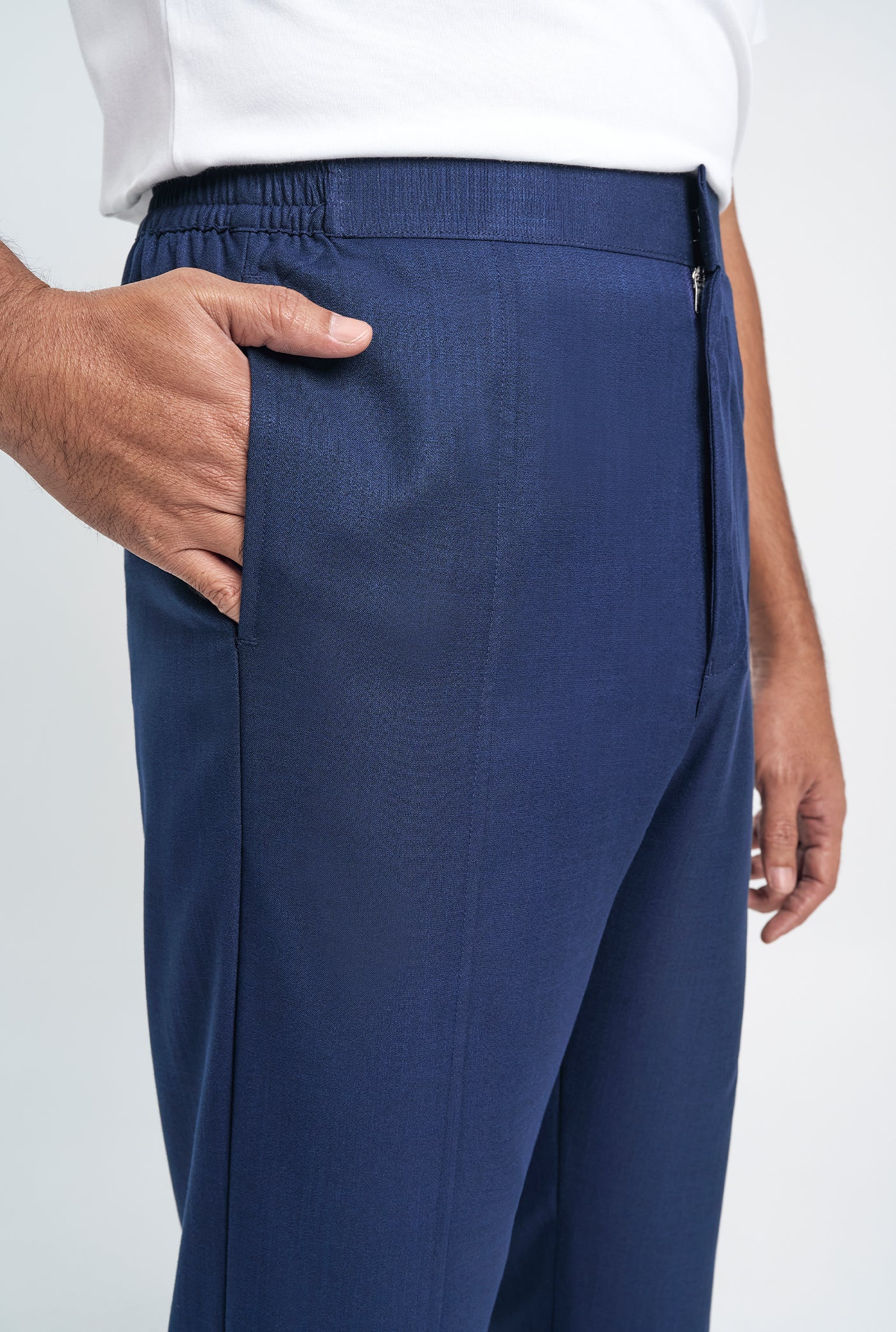 OG' Series Baju Melayu Teluk Belanga Klasik Seluar Moden - Biru Gelap