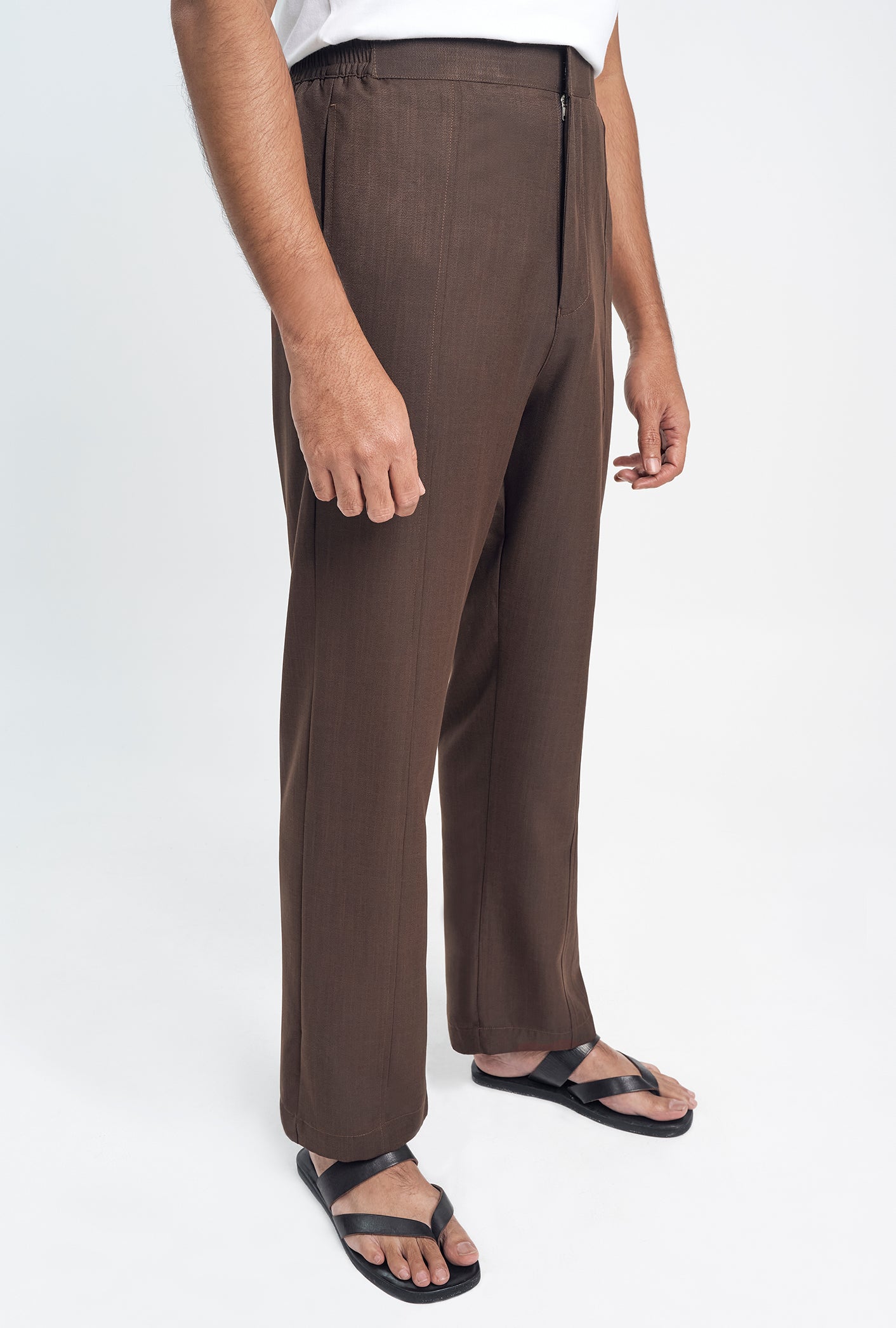 OG' Series Baju Melayu Teluk Belanga Klasik Seluar Moden - Perang Tua